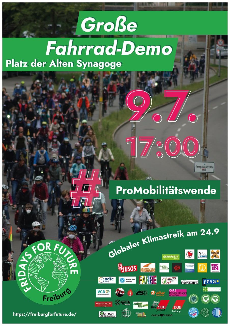 Raddemo am Freitag, 18. Juni